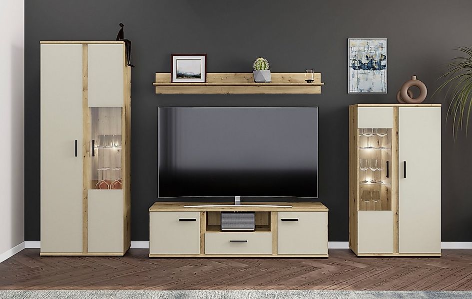 HBZ Wohnwand Kanada Wohnwand, BxHxT 340x196x40, (4-St), Breite 340cm, Unter günstig online kaufen