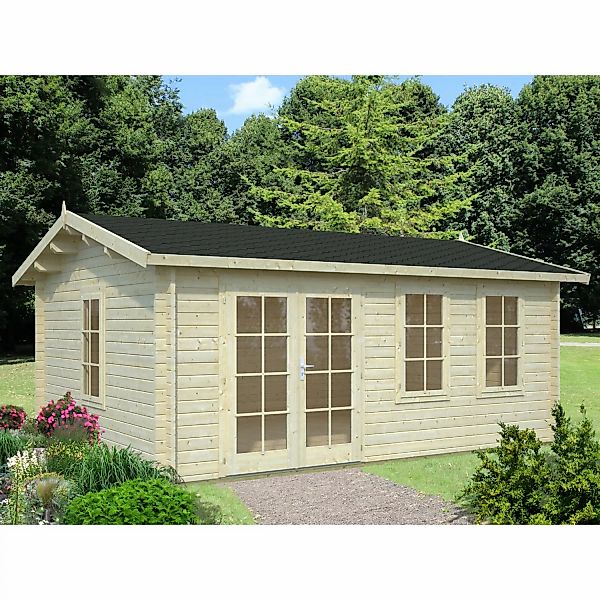 Palmako Iris Holz-Gartenhaus Natur Satteldach Unbehandelt 510 cm x 390 cm günstig online kaufen