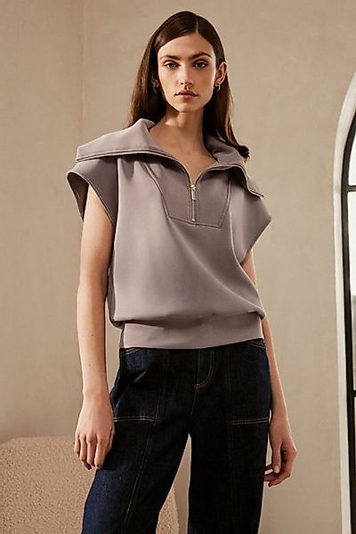 Next Sweatshirt Premium Kurzarmoberteil mit 1/4-Reißverschluss günstig online kaufen