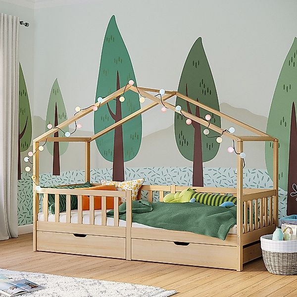 Bellabino Kinderbett Bia (natur, Bodenbett mit günstig online kaufen