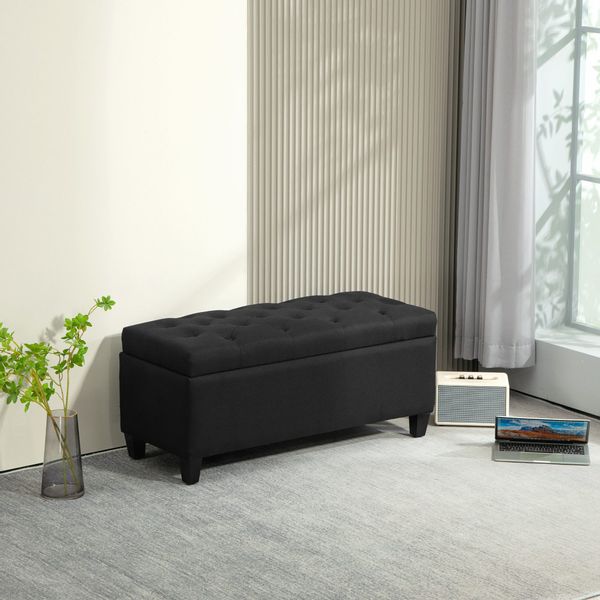 HOMCOM Sitzbank mit Stauraum Armlehnen, Samtartiges Polyester günstig online kaufen
