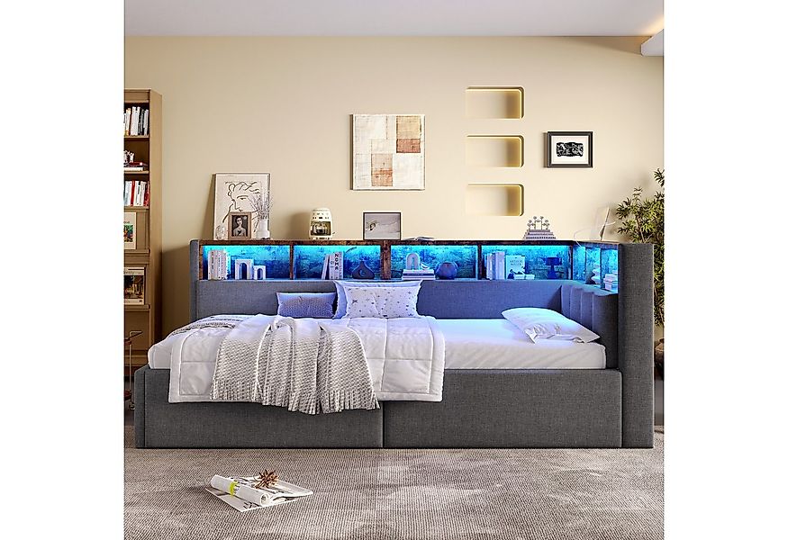 MODFU Schlafsofa mit Leinenbezug, Kinderbett Polsterbett, inkl. hydraulisch günstig online kaufen