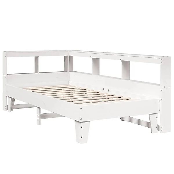 vidaXL Massivholzbett mit Regal ohne Matratze Weiß 90x190 cm Kiefer 3324560 günstig online kaufen