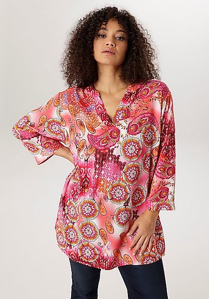 Aniston PLUS Schlupfbluse mit extravaganten farbenfrohes Blumen-Paileydessi günstig online kaufen