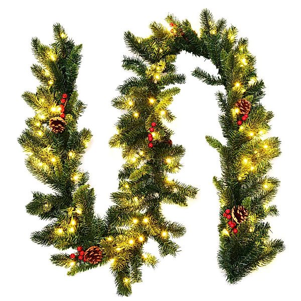 Kunstgirlande, COSTWAY, 270cm, Timer, 100 LEDs, günstig online kaufen