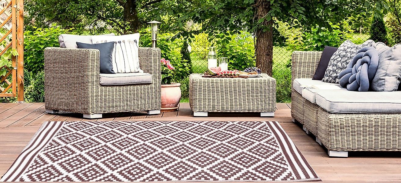 Jet-Line Outdoorteppich Outdoor Kunststoffteppich AUSTIN braun günstig online kaufen