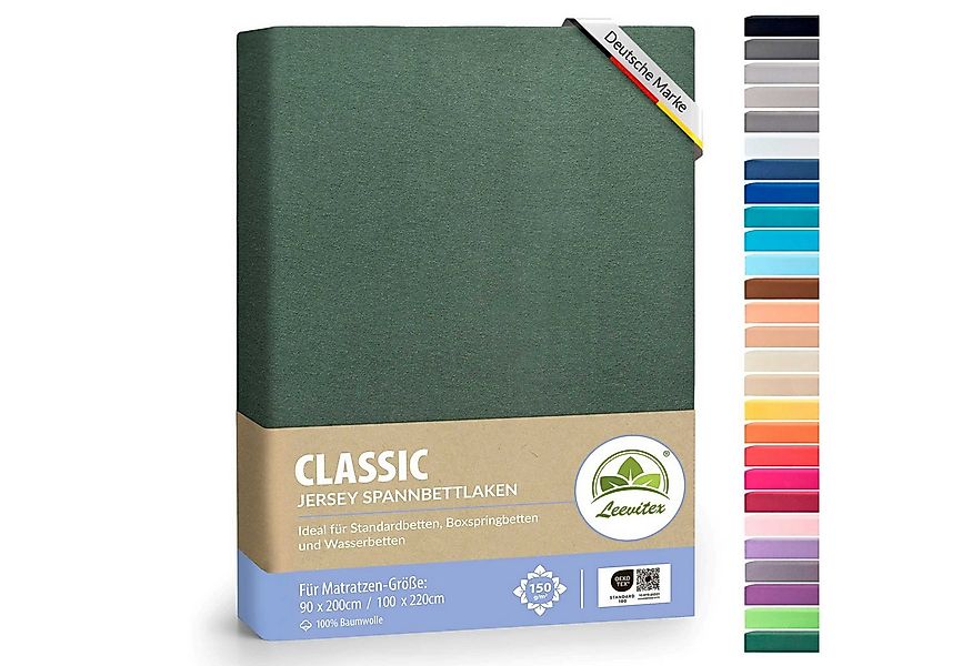 leevitex® Spannbettlaken Spannbettlaken, Mako-Jersey, Gummizug: rundum, (1 günstig online kaufen