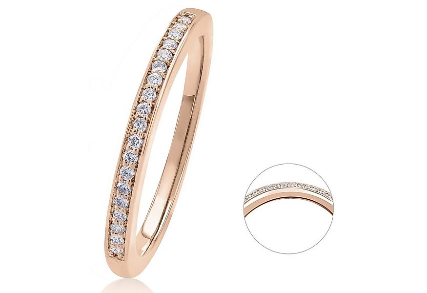 ONE ELEMENT Diamantring 0.09 ct Diamant Brillant Memoire Ring 585 Rotgold, günstig online kaufen