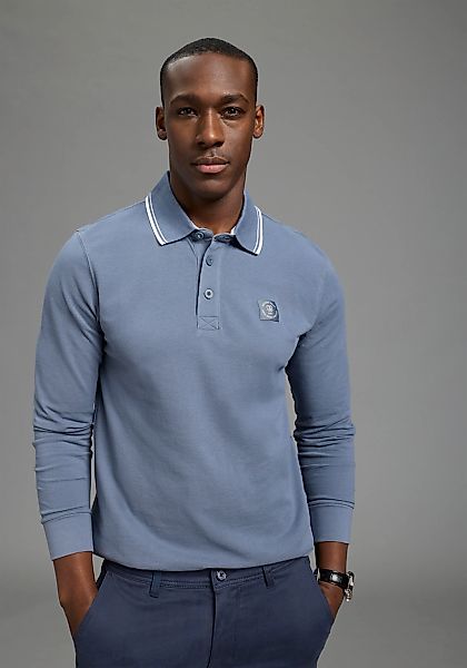 DELMAO Langarm-Poloshirt "Neue Kollektion" schmale Passform, Langarm, unifa günstig online kaufen