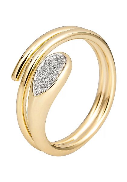 JOBO Fingerring, 585 Gold mit 16 Diamanten günstig online kaufen