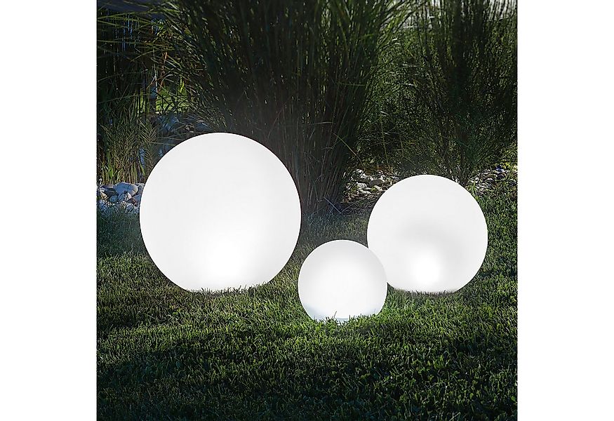 esotec LED Kugelleuchte 3er Set Solarkugeln multicolor D20+30+40cm 7 Farben günstig online kaufen
