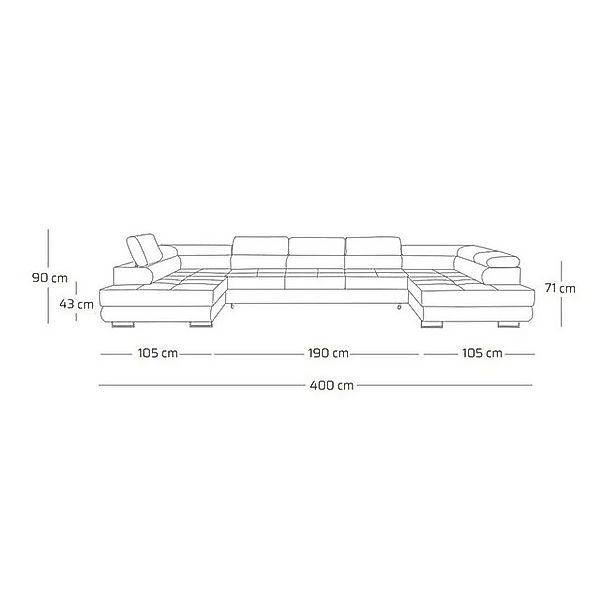 NEXT COLLECTION Ecksofa WILD MAXI U2, Schlaffunktion, verstellbare Kopfstüt günstig online kaufen