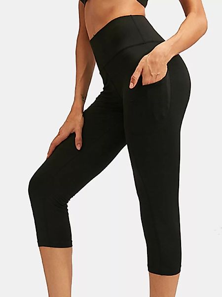Damen Schnelltrocknende, hochelastische, schmale Sporthose mit hoher Taille günstig online kaufen