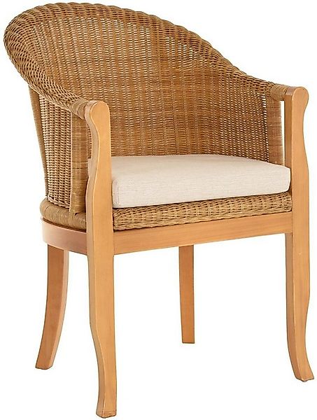 Krines Home Relaxsessel Rattan-Sessel mit Holzbeinen, Sessel aus echtem Rat günstig online kaufen