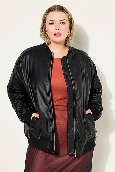 Studio Untold Steppjacke Fake-Lederblouson Collegekragen Zipper günstig online kaufen