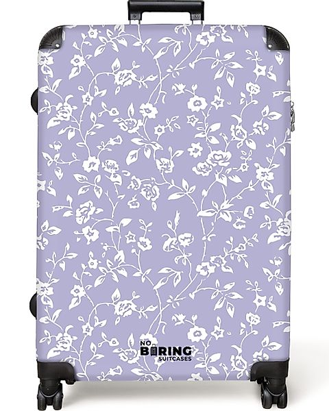 NoBoringSuitcases.com© Hartschalen-Trolley Helles Violett mit floralem günstig online kaufen