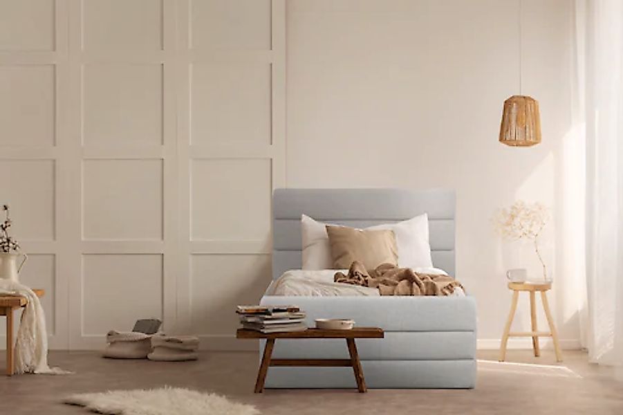 OTTO products Polsterbett "Merrit" Quernaht im Kopf- und Fußteil, in 5 Brei günstig online kaufen