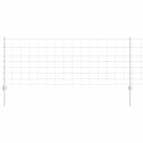 vidaXL Zaun mit Pfosten Silber 0,8 x 50 m Stahl 3337144 günstig online kaufen
