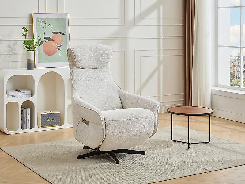 Elektrischer Relaxsessel - Stoff strukturiert - Beige - TASEMO günstig online kaufen