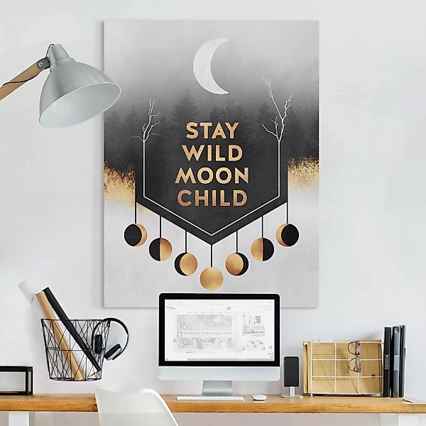 Leinwandbild Abstrakt - Hochformat Stay Wild Moon Child günstig online kaufen