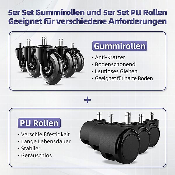 Adormii Bürostuhl Bürostuhl mit Gerauschlose Gummirollen,Ergonomischer günstig online kaufen