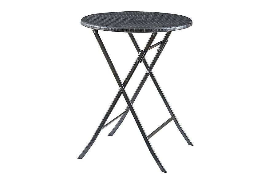 en.casa Campingtisch, »Mark« Klapptisch rund 60 x 74 cm Rattanoptik Schwarz günstig online kaufen