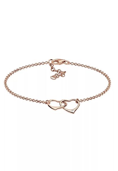 Elli DIAMONDS Armband "Herz Anhänger Liebe Diamant (0.015 ct.) 925 Silber" günstig online kaufen