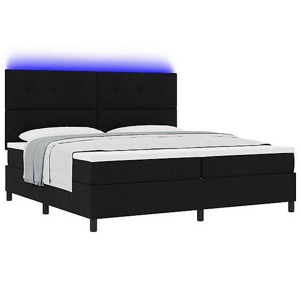vidaXL Bett Boxspringbett mit Matratze & LED Schwarz 200x200 cm Stoff (1-tl günstig online kaufen