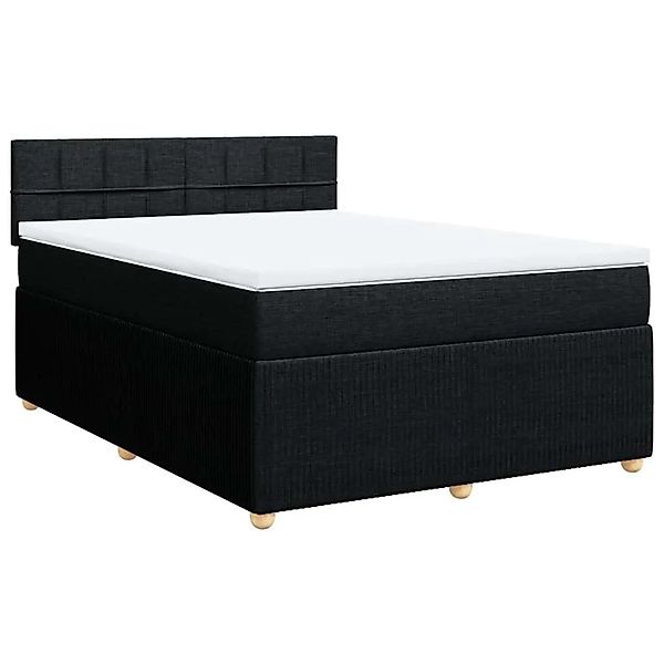 vidaXL Boxspringbett mit Matratze Schwarz 160x200 cm Stoff 3289809 günstig online kaufen