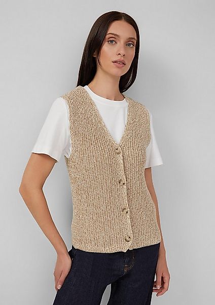 s.Oliver Rundhalspullover Strickjacke Strickweste im Slim Fit mit Knopfleis günstig online kaufen