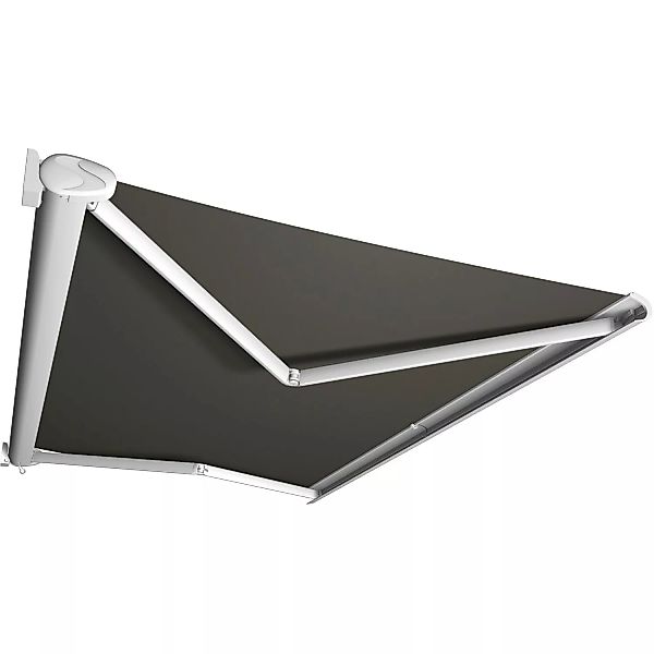 Kassettenmarkise Perform 400 x 300 cm Gestell Weiß Tuch Grau günstig online kaufen