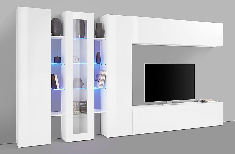 INOSIGN Wohnwand "Maruska" Set, 5 Stk. tlg. Front/ Korpus weiß Hochglanz günstig online kaufen