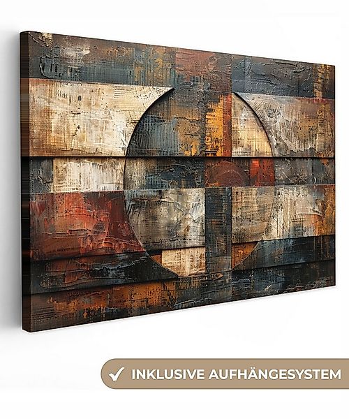 OneMillionCanvasses® Leinwandbild Kunst - Braun - Abstrakt - Holzmotiv, Fot günstig online kaufen