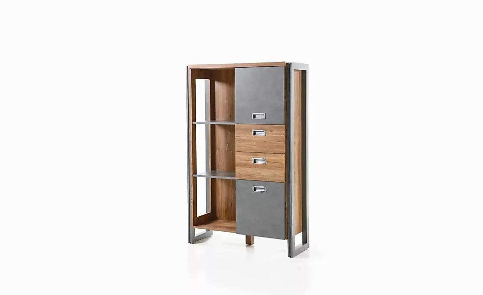 Highboard  Dinan ¦ braun ¦ Maße (cm): B: 90 H: 140 Kommoden & Sideboards > günstig online kaufen