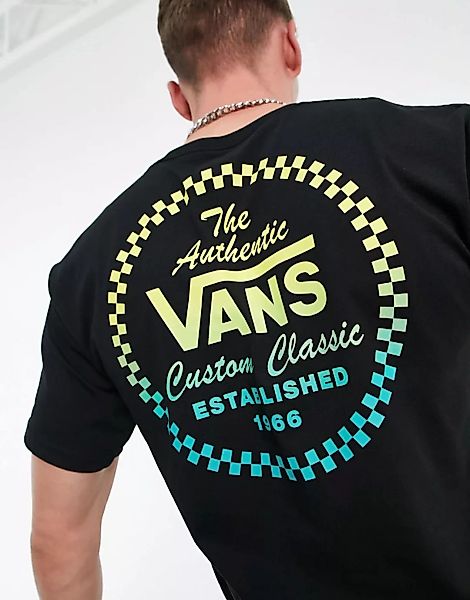 Vans – Custom Classic – T-Shirt in Schwarz mit Rückenprint günstig online kaufen