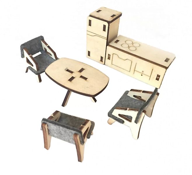 Puppenhausmöbel Aus Holz 5-tlg günstig online kaufen