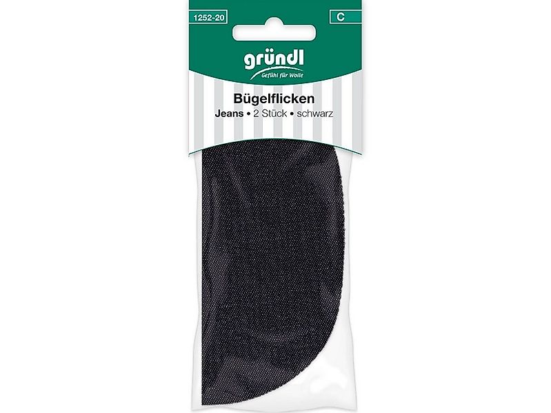 Gründl Patchies Gründl Bügelflicken Jeans 2 Stück schwarz, 100 % Baumwolle günstig online kaufen