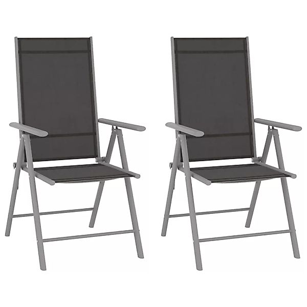 Gartenstühle Klappbar 2 Stk. Textilene Schwarz günstig online kaufen
