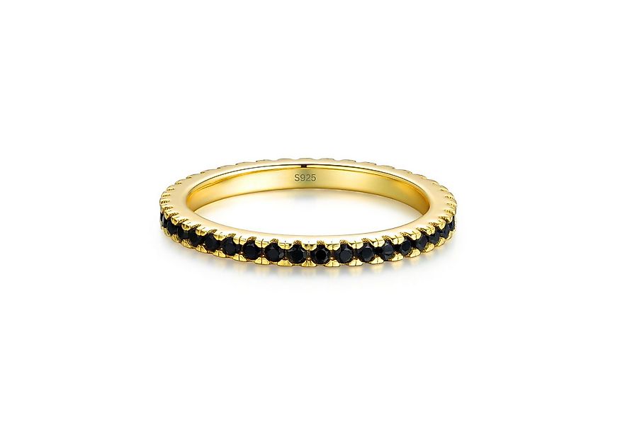 Lisandra Scott Fingerring Eternity Ring Silber 925 mit Schwarzen Zirkonia S günstig online kaufen