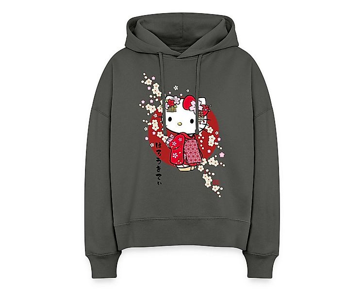 Spreadshirt Hoodie Hello Kitty Japan Kimono Kirschblüten Frauen Boxy Organi günstig online kaufen