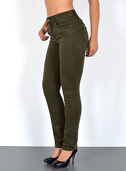 ESRA Straight-Jeans Stretch Jeans Straight Fit Damen Regular Hose High Wais günstig online kaufen