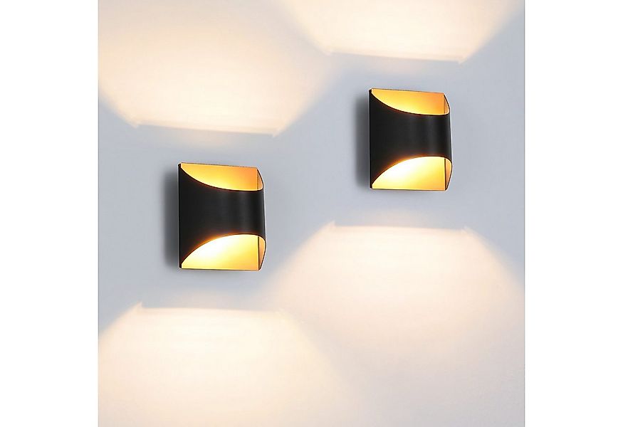 Nettlife Wandleuchte Wandleuchte Innen Schwarz Gold G9, LED wechselbar, Ker günstig online kaufen