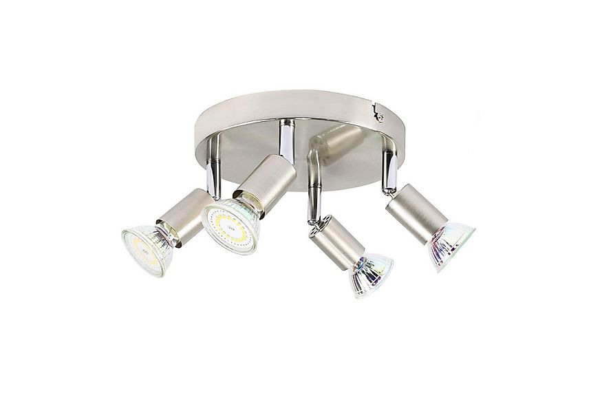 ZMH Deckenstrahler Schwarz/Nickel 4 Flammig Schwenkbar - GU10 Metall Modern günstig online kaufen