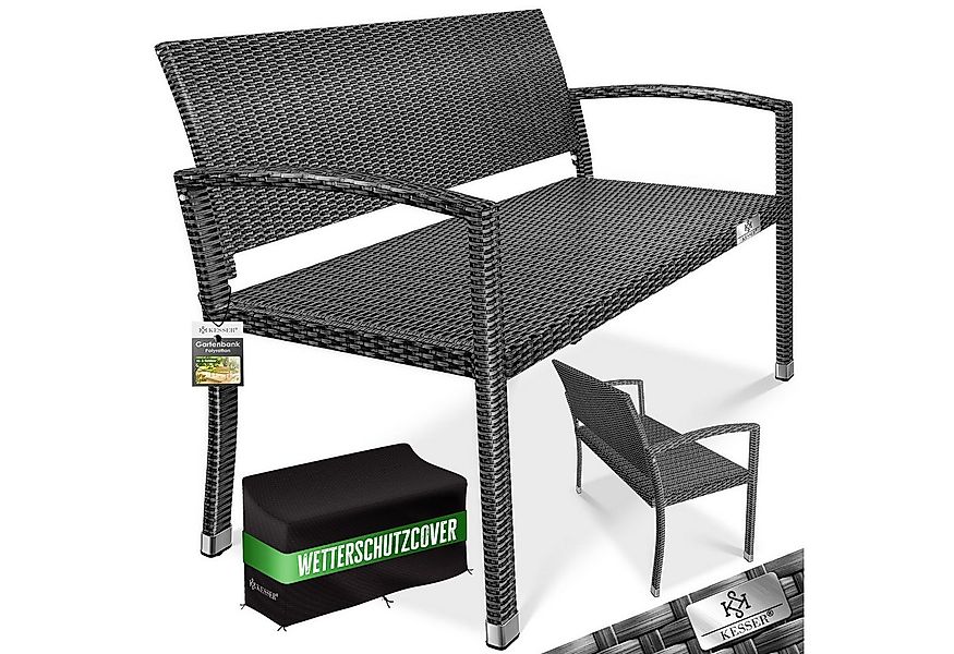 KESSER Gartenbank, Polyrattan 2-Sitzer Wetterfest, Rattan-Sitzbank UV-Bestä günstig online kaufen