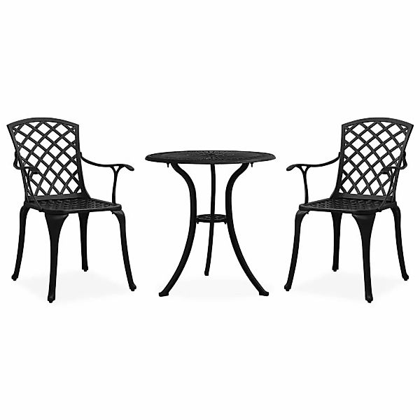 3-tlg. Bistro-set Aluminiumguss Schwarz günstig online kaufen