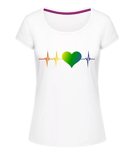 LGBTQ Herzschlag · Frauen T-Shirt U-Ausschnitt günstig online kaufen