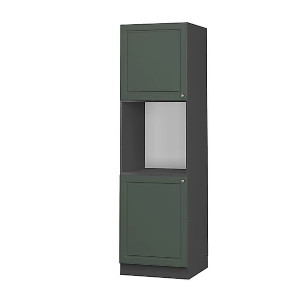 Vicco Herdumbauschrank Fame-Line Grün-Gold Landhaus/Anthrazit 60 cm Offen günstig online kaufen