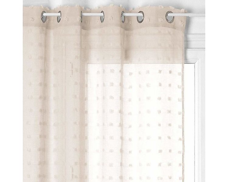 Atmosphera Créateur d'intérieur Gardine Voilage lin Lily 140X240 - Beige (1 günstig online kaufen