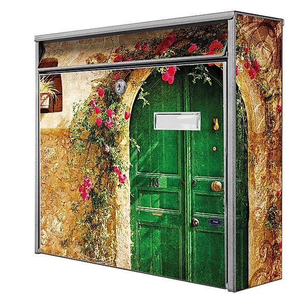 Banjado Briefkasten Silber 36.2x32.2x10cm Groß / Inkl. Montagematerial & 2 günstig online kaufen