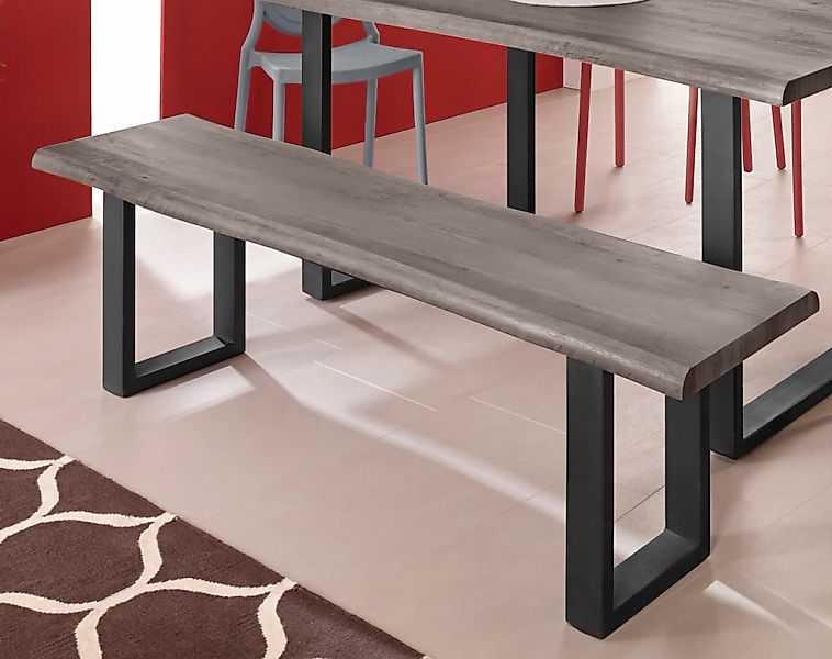 INOSIGN Sitzbank "Selina" mit schönem Metallgestell und folierte Holzoptik günstig online kaufen